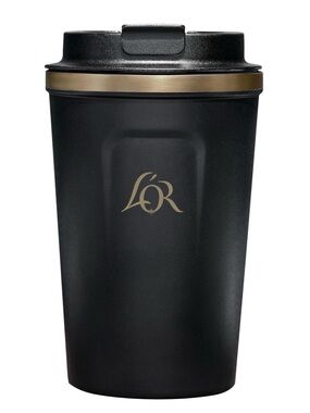 Matte Black & Gold Travel Mug - Insulated Coffee Tumbler